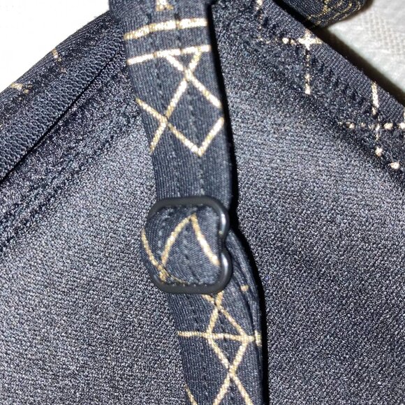 🔥HP🔥NWOT NIP TUCK 1 PIECE BOLD GOLD on BLACK GEOMETRIC DESIGN RUCHED SWIM WEAR - Picture 8 of 15